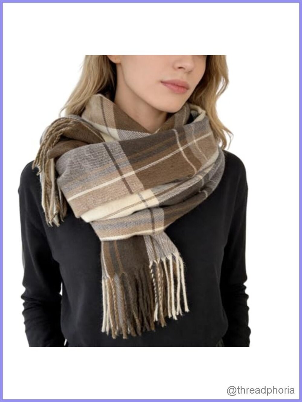 OVOY Women Winter Plaid Scarf - Large Soft Warm Wrap Shawl